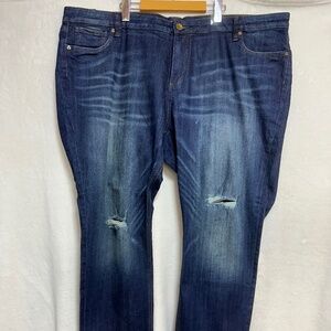 Kut From The Cloth Women's Jeans 24W Blue Catherine Slouchy Boyfriend Distressed